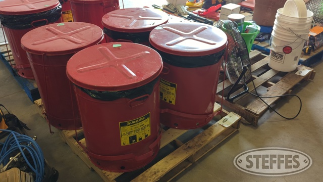 (4) Justrite oil waste cans